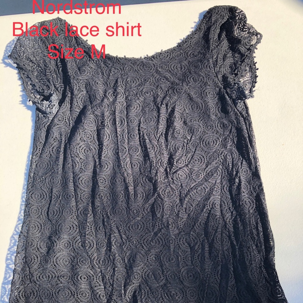 Black lacy shirt with under layer